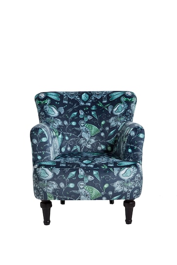 Emma Shipley Navy Blue Dalston Extinct Velvet Chair