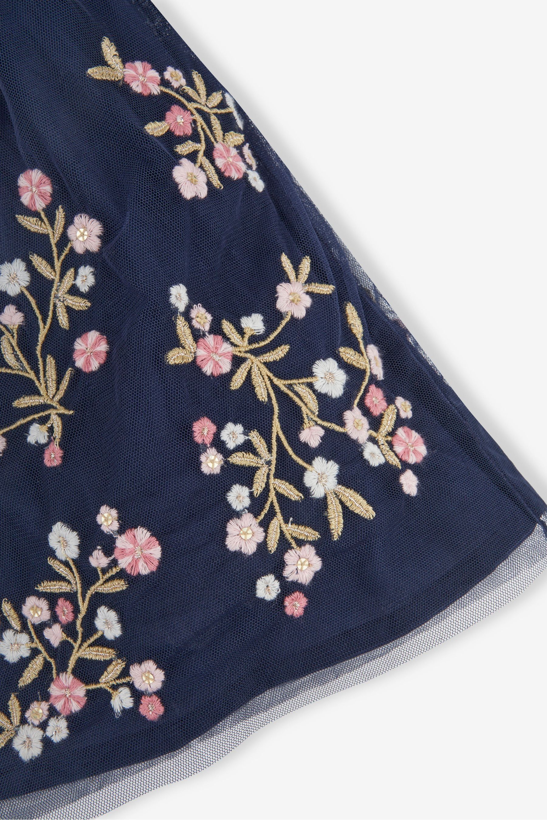 Buy JoJo Maman B b Navy Floral Embroidered Party Dress from the