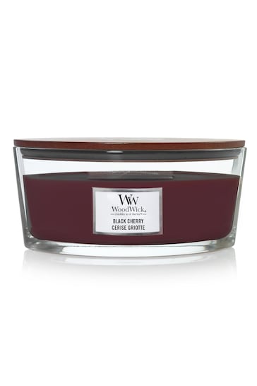 Woodwick Red Ellipse Black Cherry Scented Candle