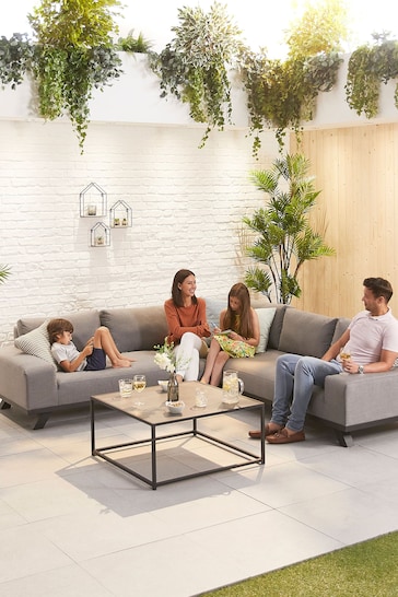 Nova Outdoor Living Grey Tranquility Corner Sofa And Coffee Table Set