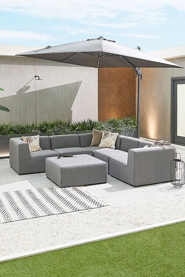 Nova Outdoor Living Grey Toft Corner Sofa And Footstool Set