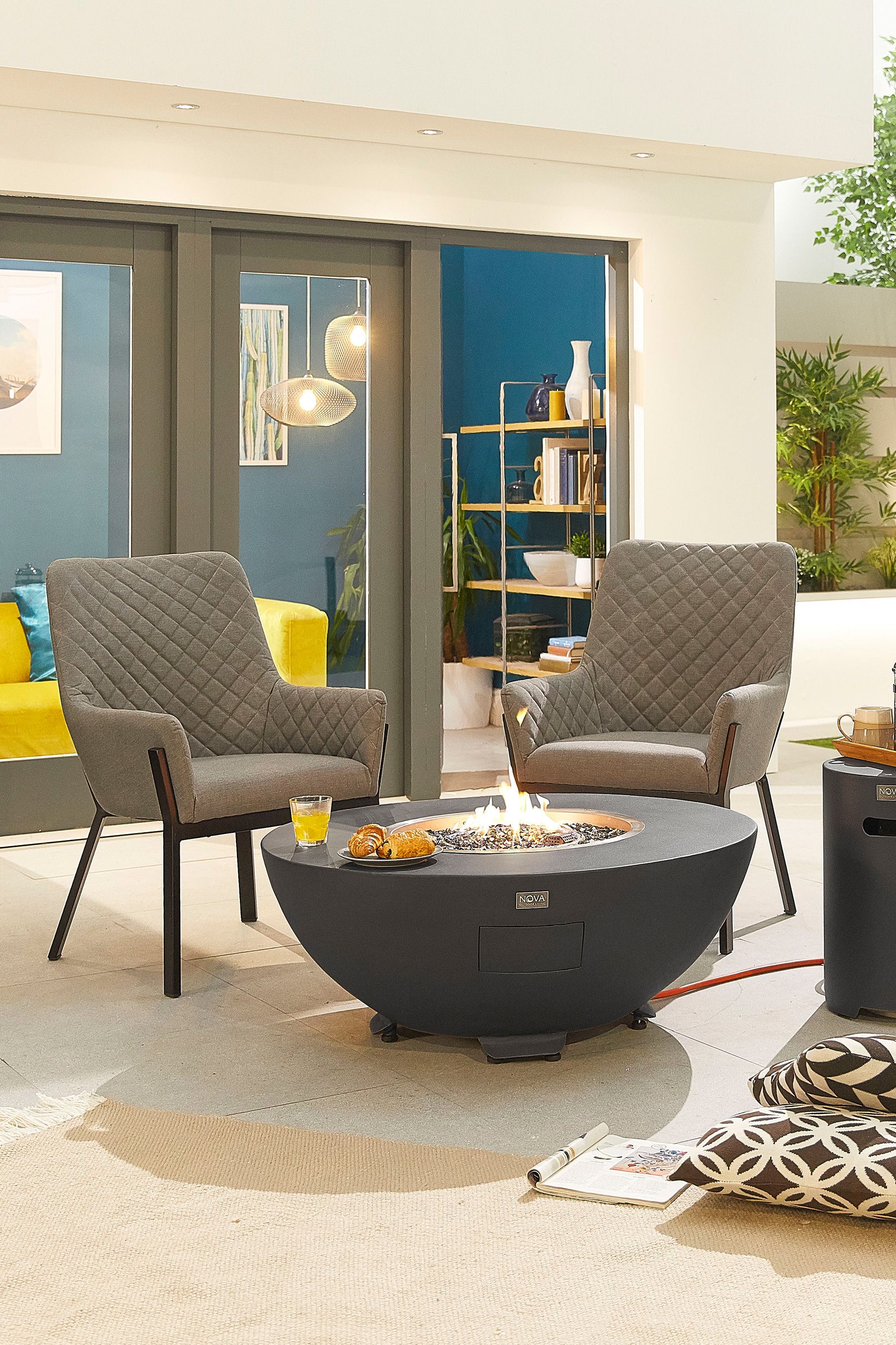 Buy Nova Outdoor Living Grey Saturn Round Gas Fire Pit with Cover