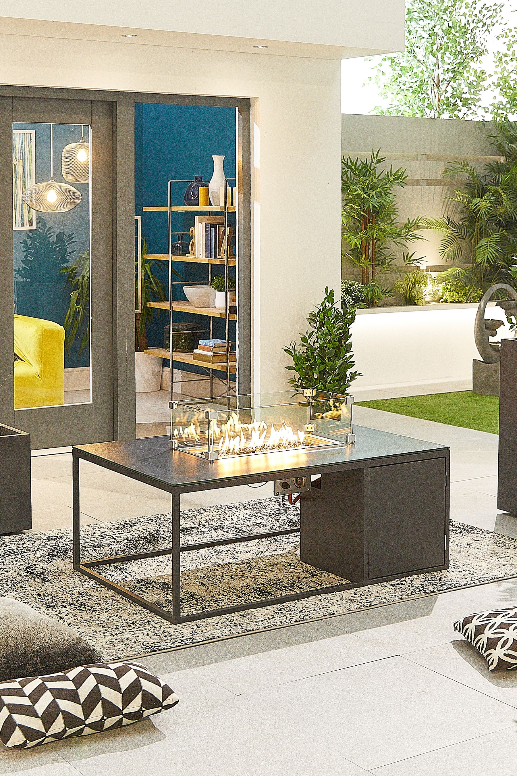 Rectangular gas fire 2025 pit coffee table