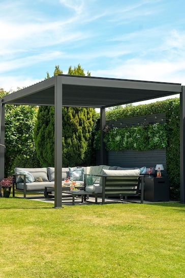 Nova Outdoor Living Grey Titan 3m x 3m Square Aluminium Pergola