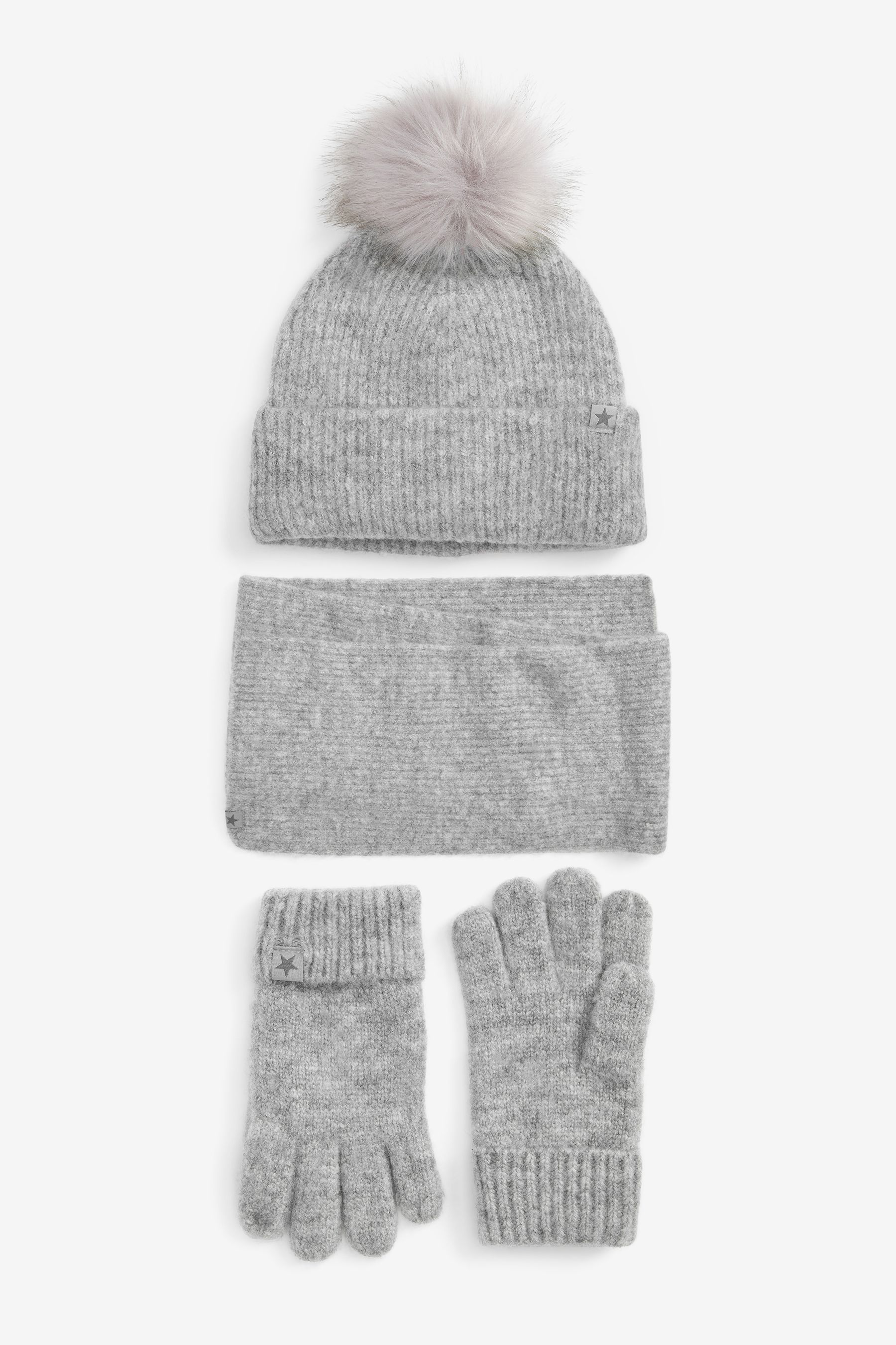 Grey hat and clearance gloves