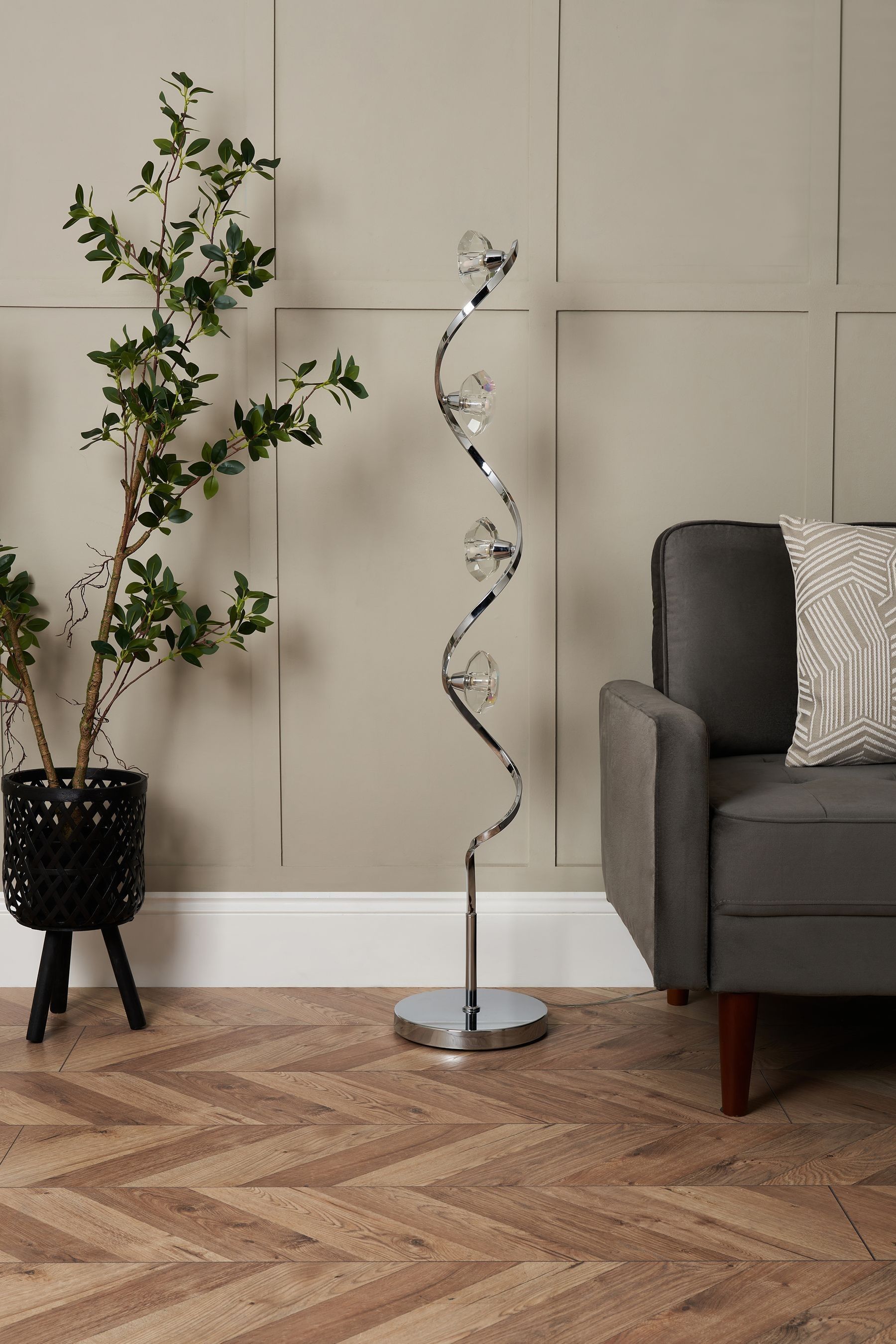 Buy BHS Chrome Bella Floor Lamp from the Next UK online shop