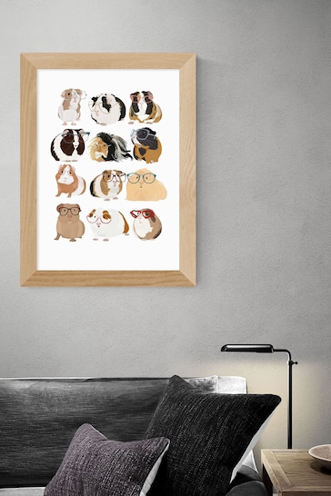 East End Prints Brown Guinea Pigs Wearing Glasses Print by Hanna Melin
