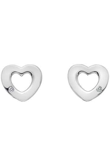 Hot Diamonds Silver Plated Diamond Amulet Heart Earrings