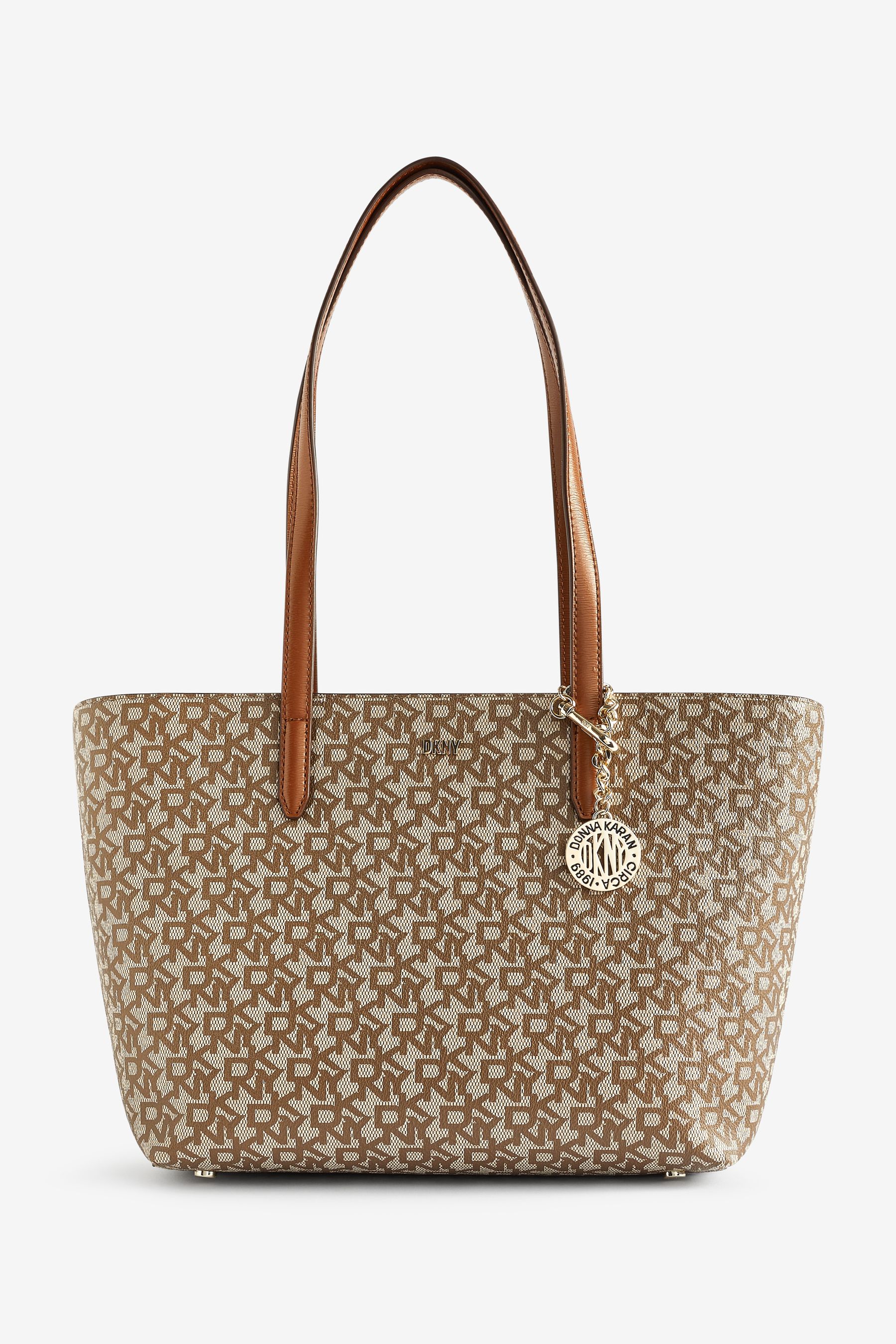 Dkny jacquard logo tote bag hot sale