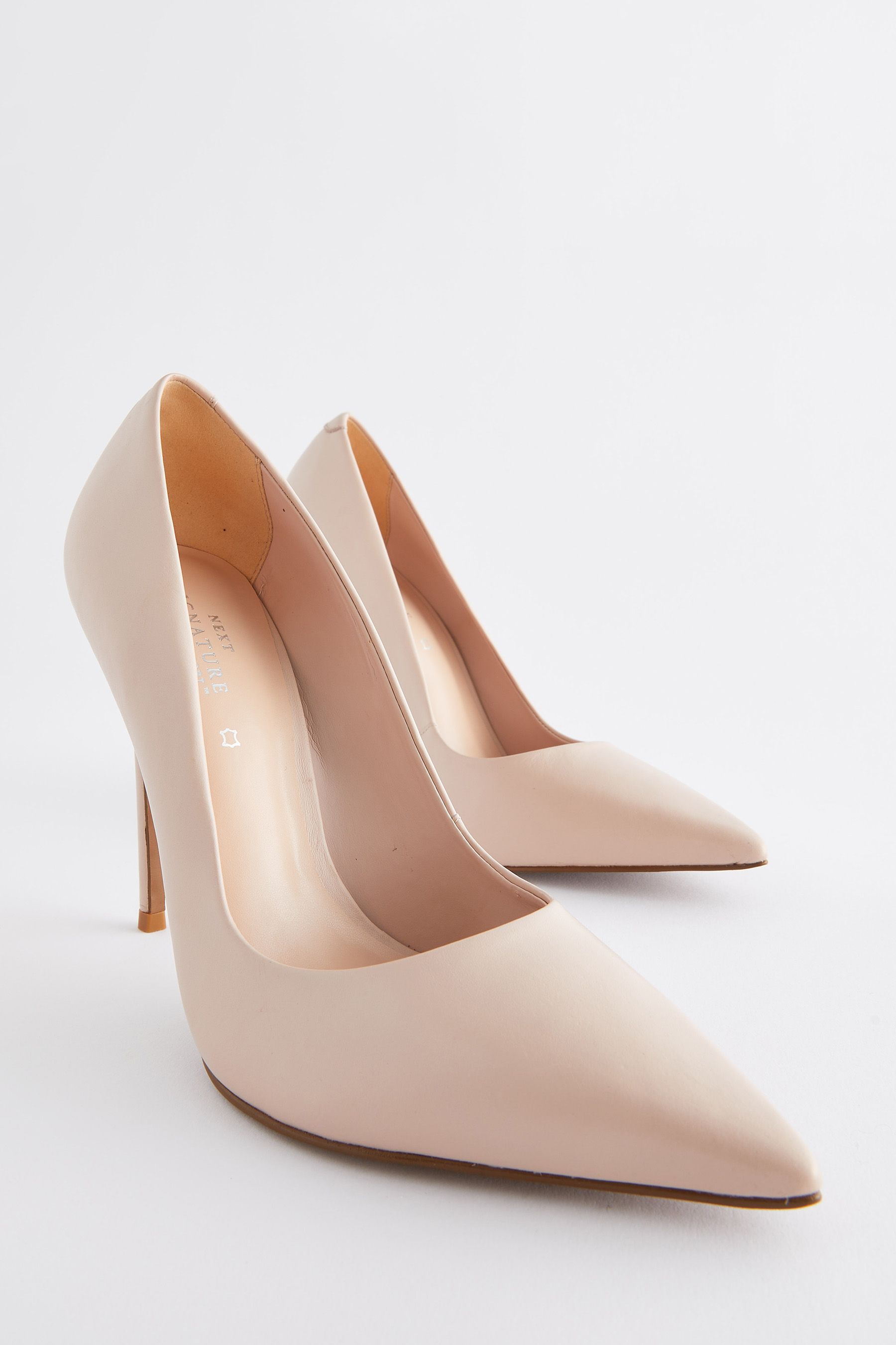 Nude Pink Signature Leather Court Shoes