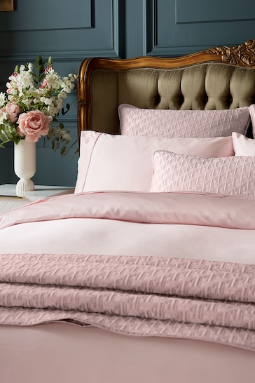 Ted Baker Pink Silky Smooth Plain Dye 250 Thread Count Cotton Flat Sheet