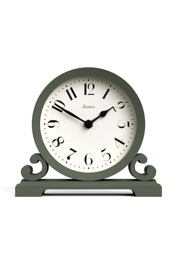 Jones Clocks Green Classic Green Mantel Clock with Arabic Dial