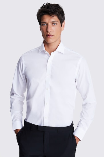 MOSS White Tailored Fit Zero Iron Shirt