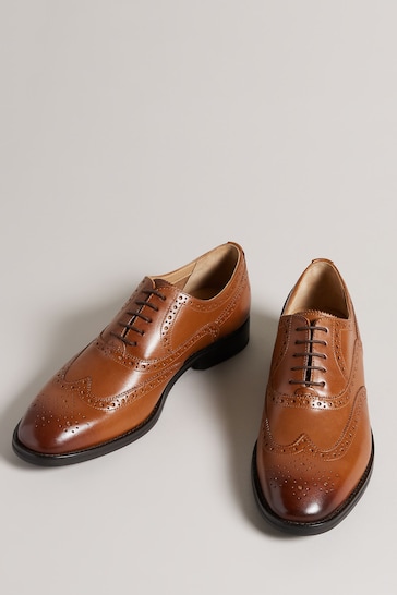 Ted Baker Brown Formal Leather Amaiss Brogue Shoes