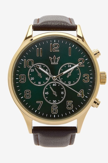 Next Classic Watch With Brown Strap