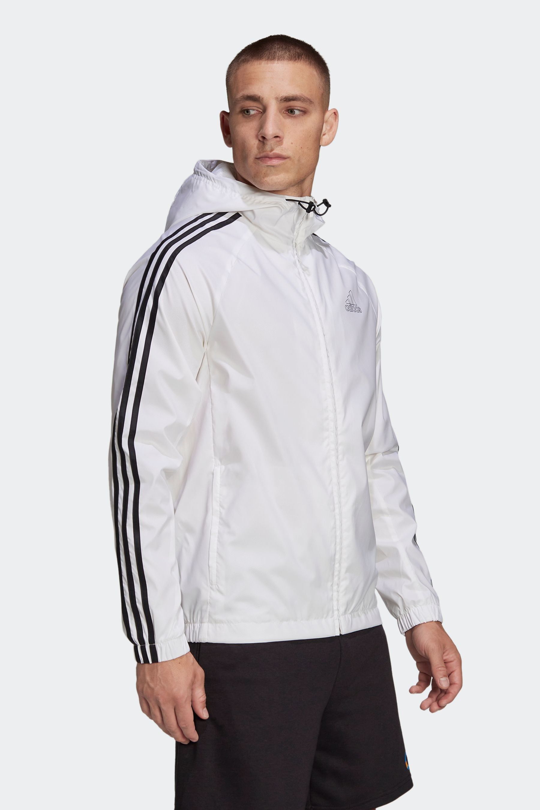 All white adidas windbreaker best sale