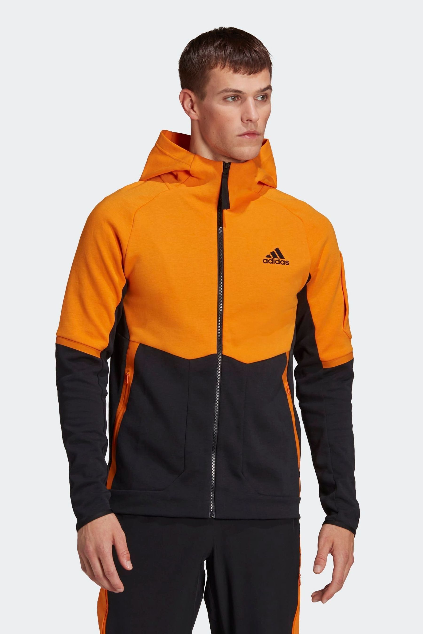 Orange and on sale black adidas jacket