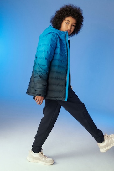 Blue Print Quilted Midweight Hooded Jacket (3-17yrs)
