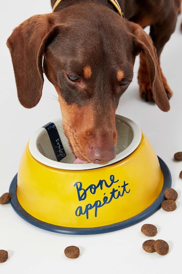 Joules Yellow Bone Appetite Dog Bowl