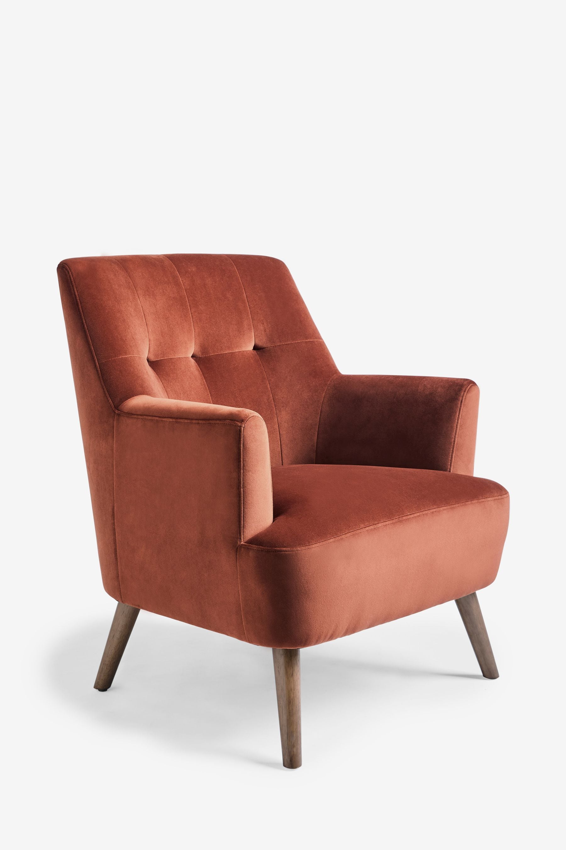 Soft Velvet Rust Brown Carter Armchair