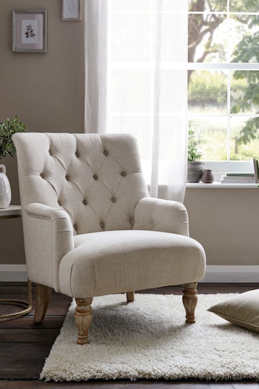 Tweedy Plain Light Natural Collection Luxe Wolton Highback Accent Chair