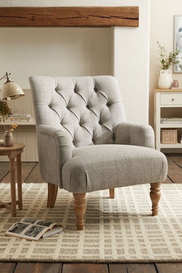 Chunky Weave Dove Grey Collection Luxe Wolton Highback Accent Chair