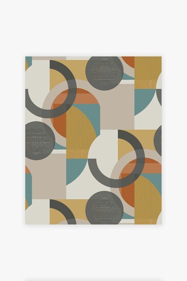 Orange Next Retro Geometric Shapes Wallpaper Wallpaper