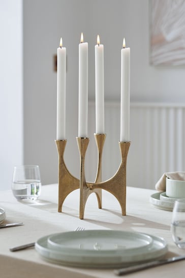Set of 4 White Dripless Colour Dinner Candles