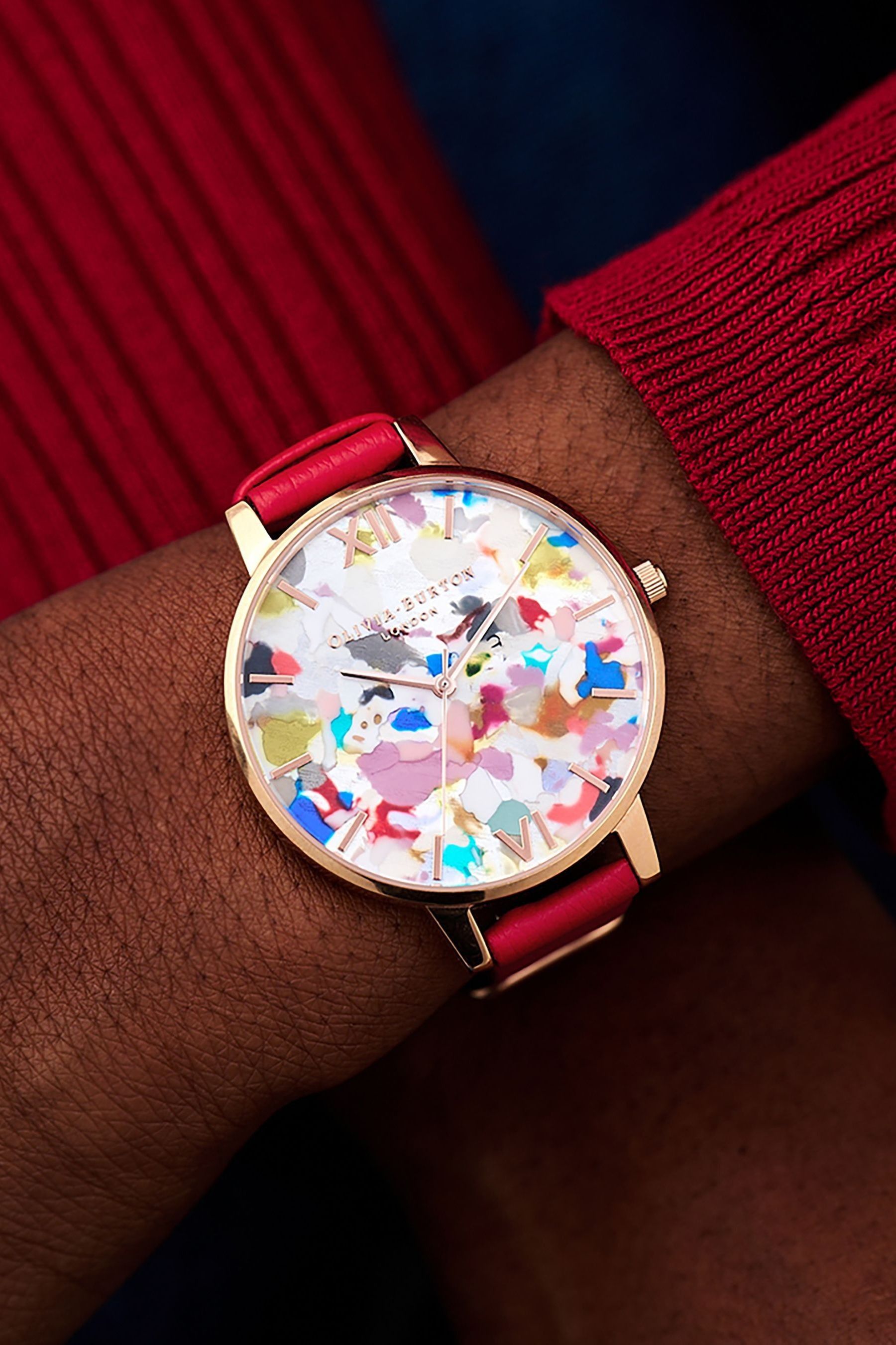 Olivia Burton Red Pop Art Interchangeable Straps Watch Gift Set