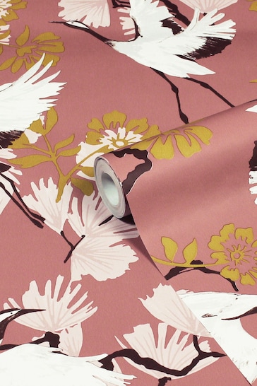 furn. Blush Pink Demoiselle Botanical Wallpaper Wallpaper