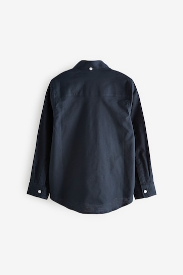 Navy Blue Long Sleeve Oxford Shirt (3-16yrs)