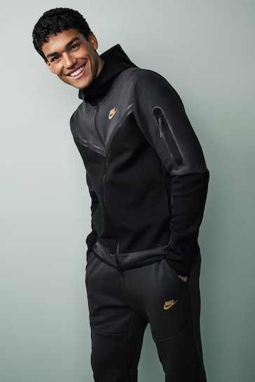 Nike Zoom Black Tech Fleece Zip Through Hoodie