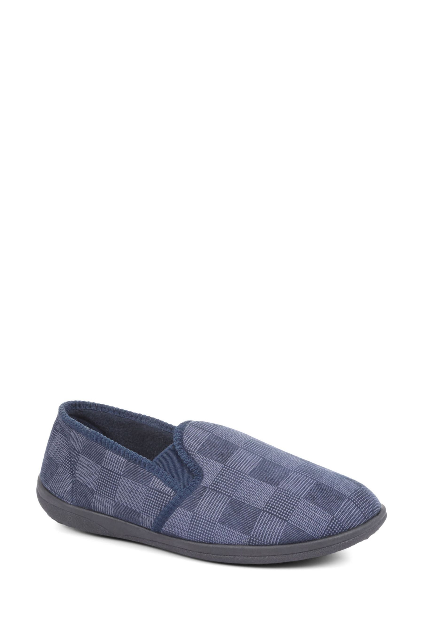Pavers Mens Navy Blue Permalose Full Slippers with Memory Foam