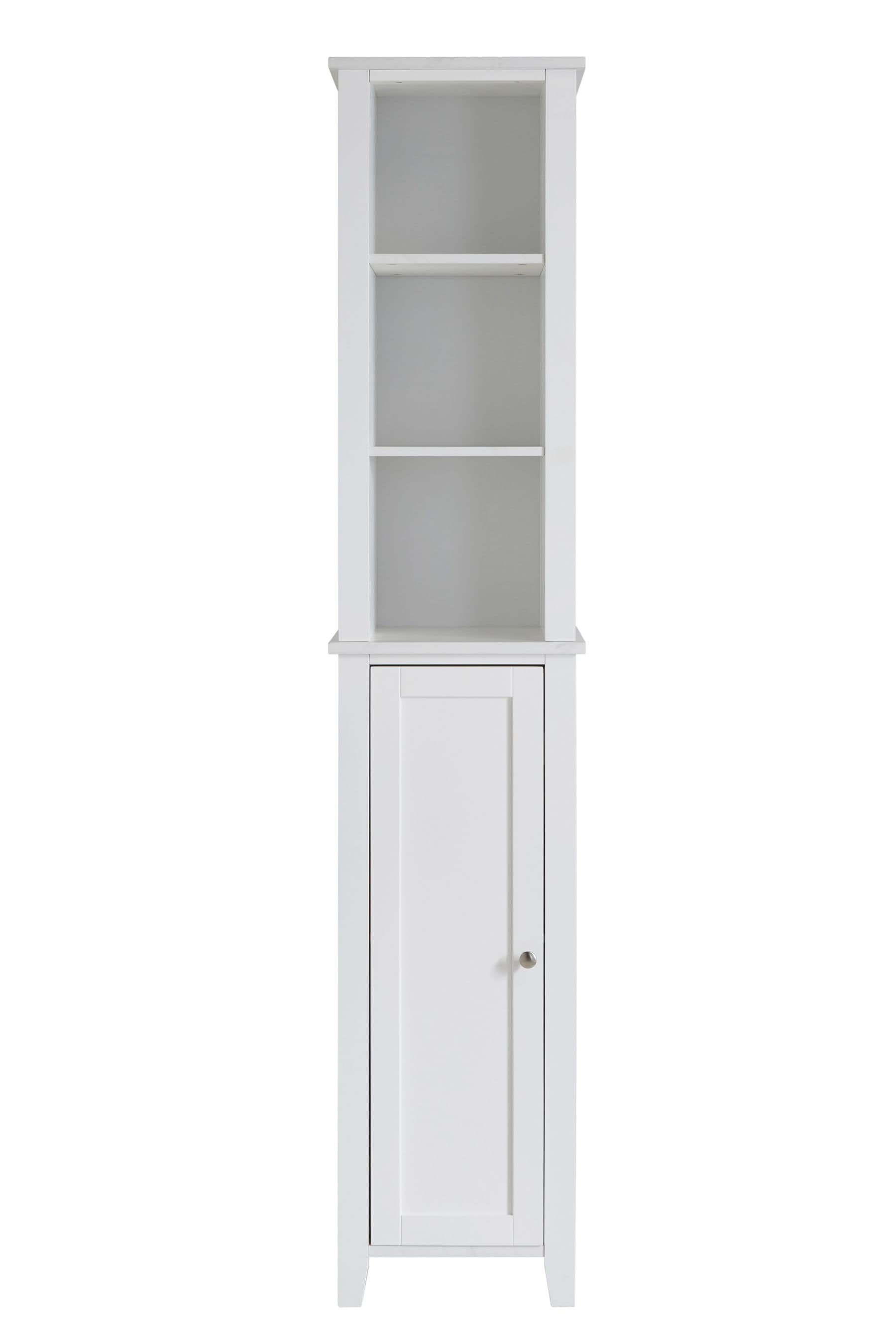 Lloyd Pascal White White Tallboy with Marble Effect Top