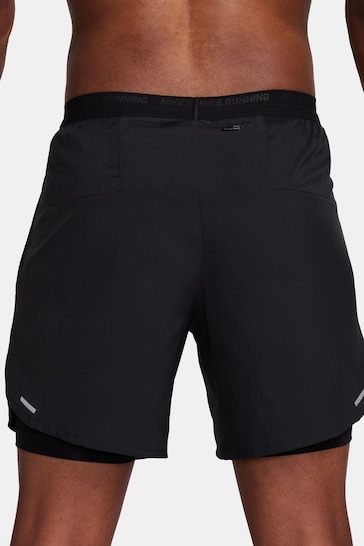 Nike Black Dri-FIT Stride 7 Inch 2-In-1 Running Shorts