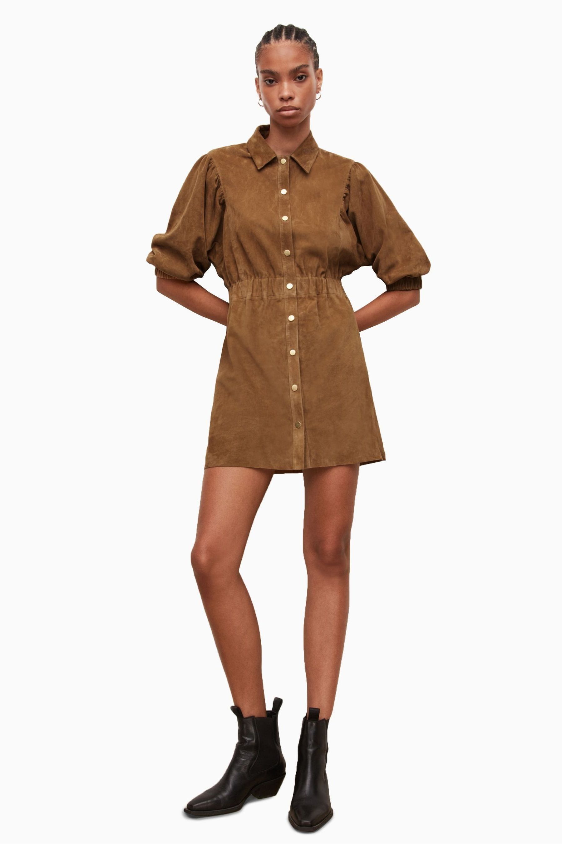 suede shirt dress