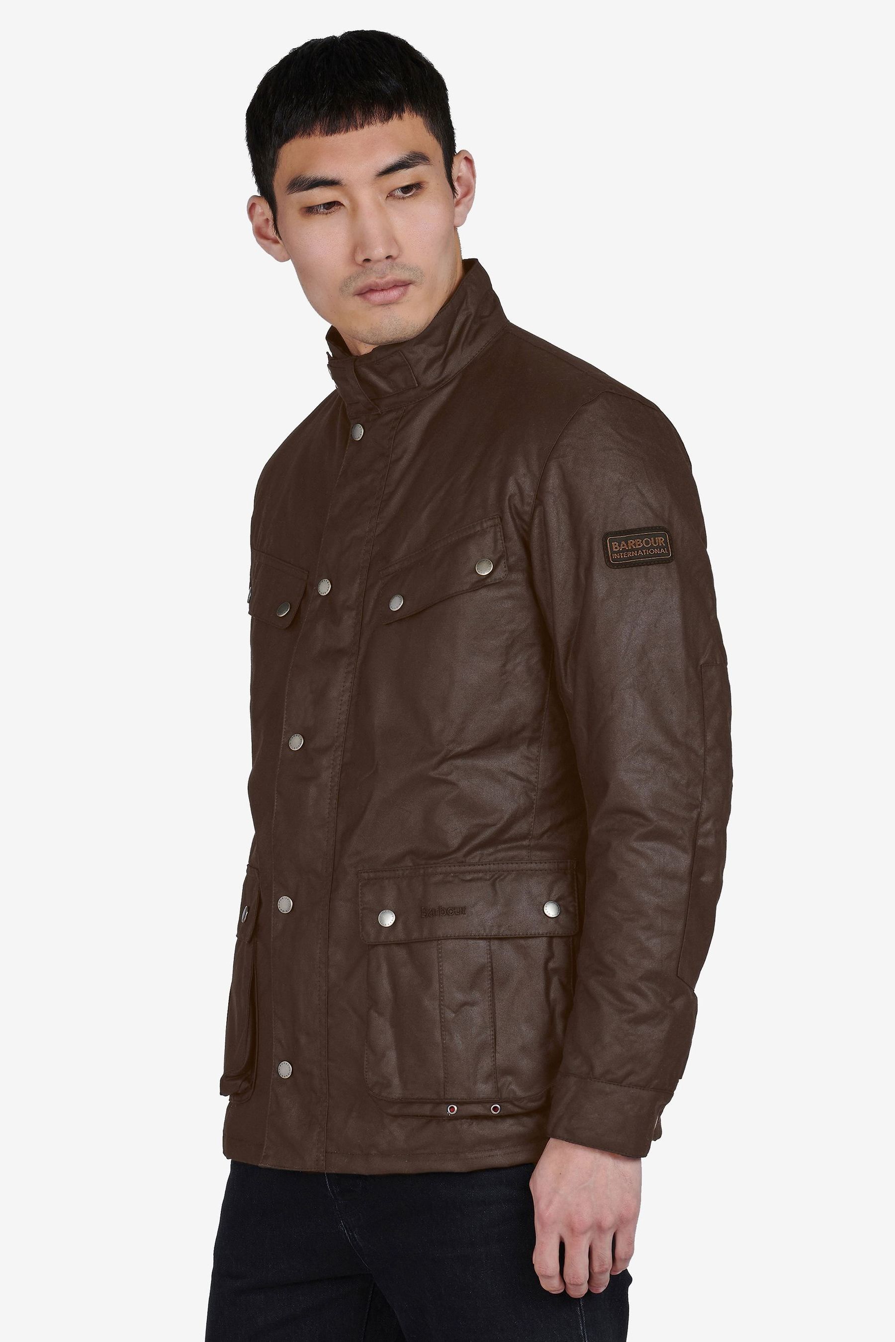 Barbour international duke wax jacket deals brown