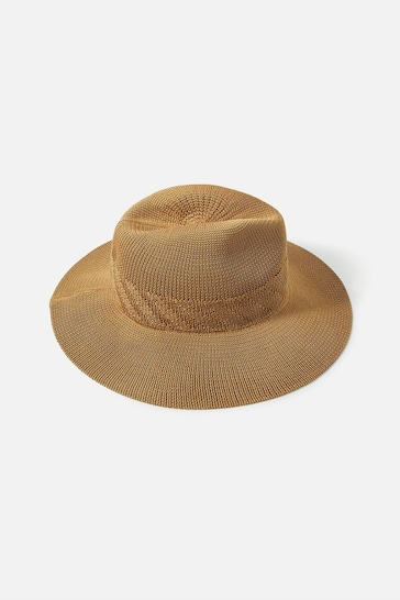 Accessorize Natural Packable Fedora Hat