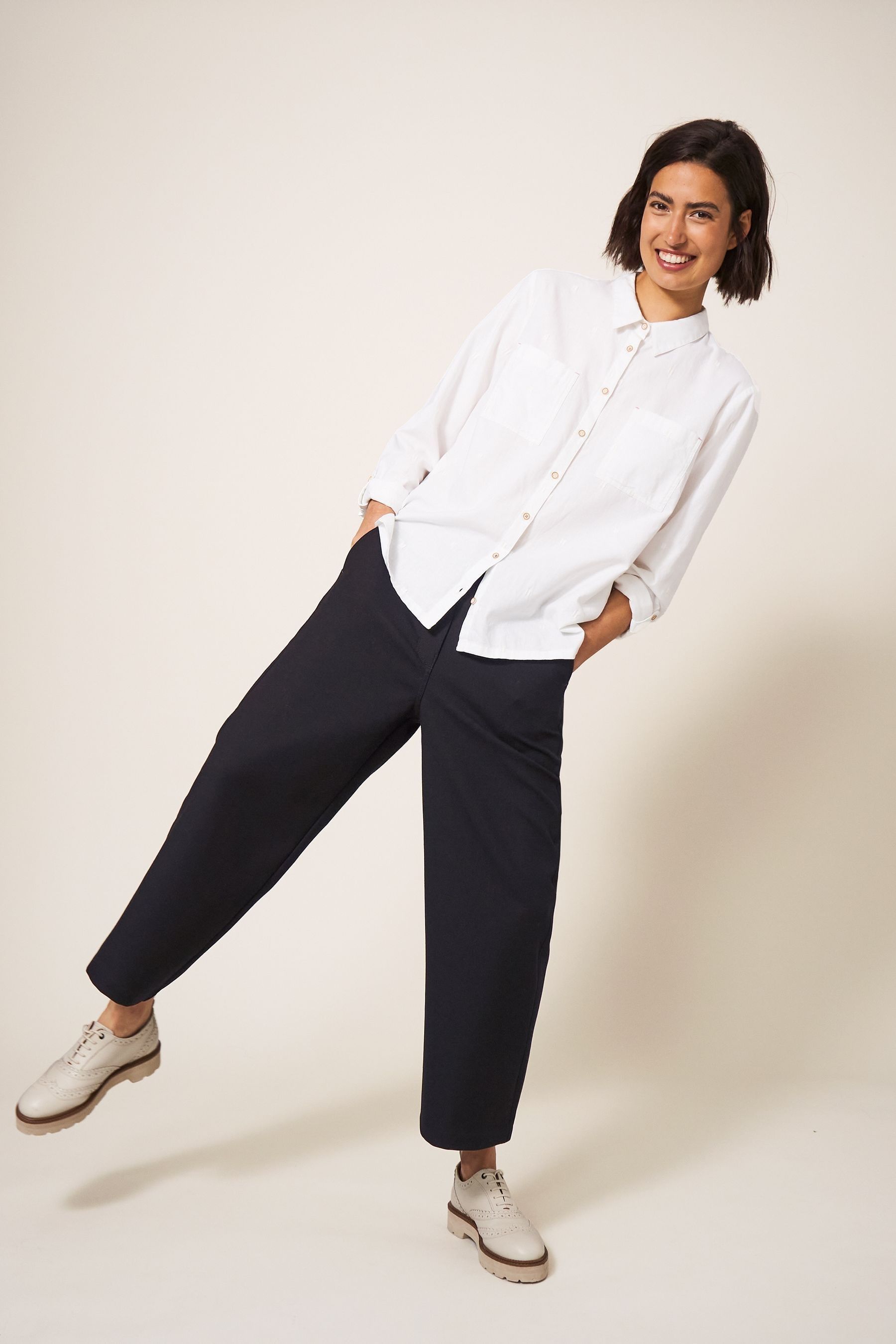 Next white hotsell cropped trousers
