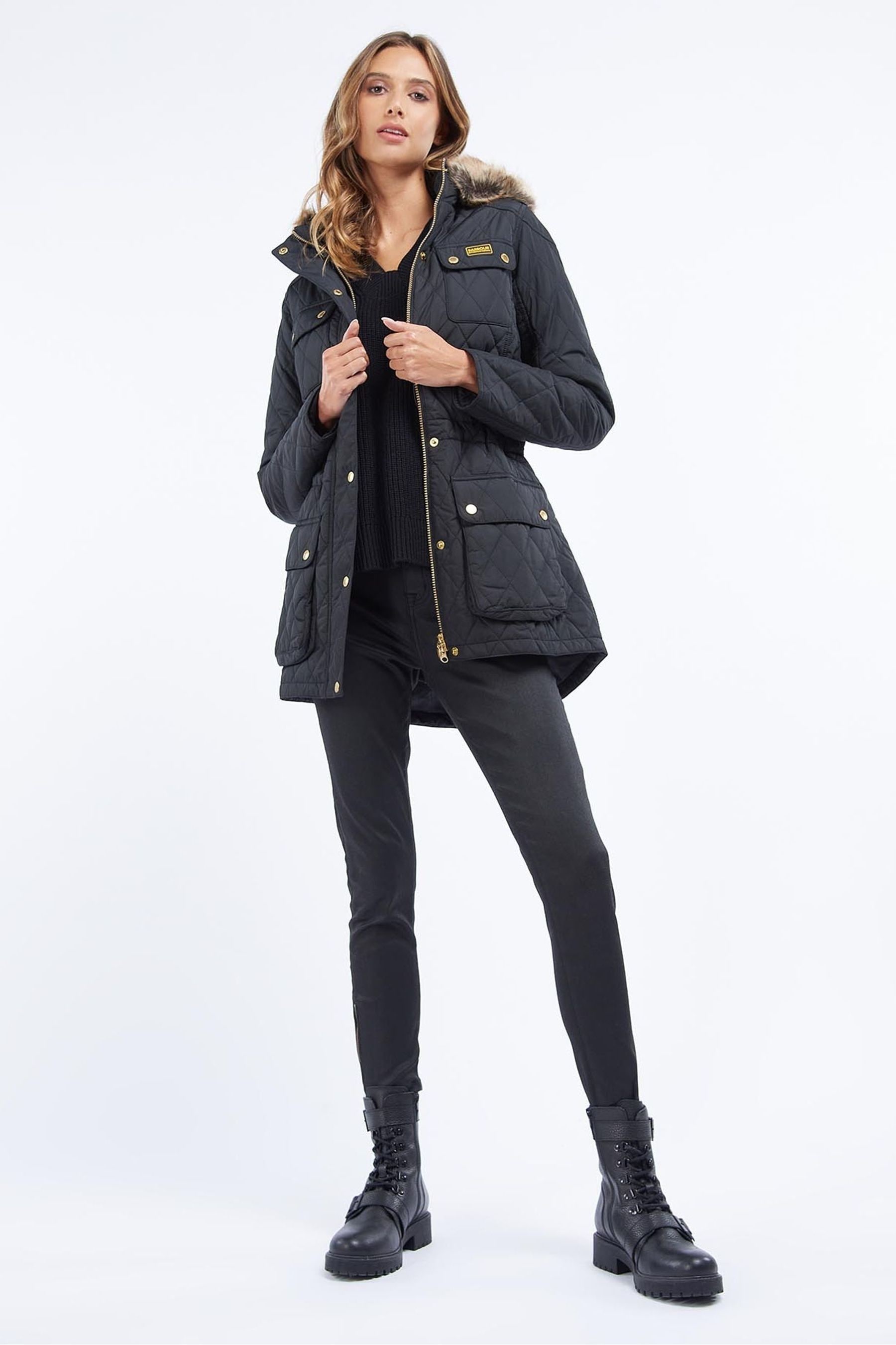 Buy Barbour International Black Enduro Quilted Jacket from the