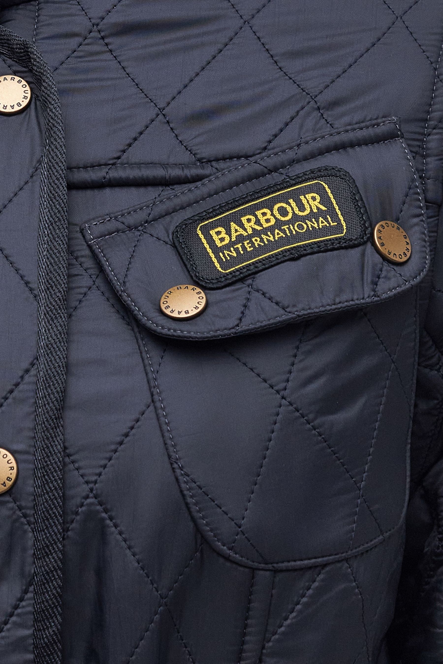 Barbour international locking quilted jacket blue hot sale