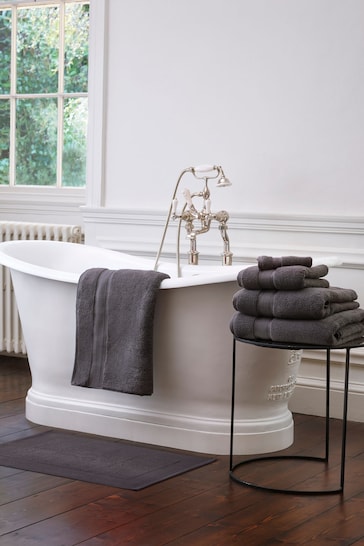 Jasper Conran London Charcoal Grey Soft Velvety Tufted Turkish Cotton Bath Mat