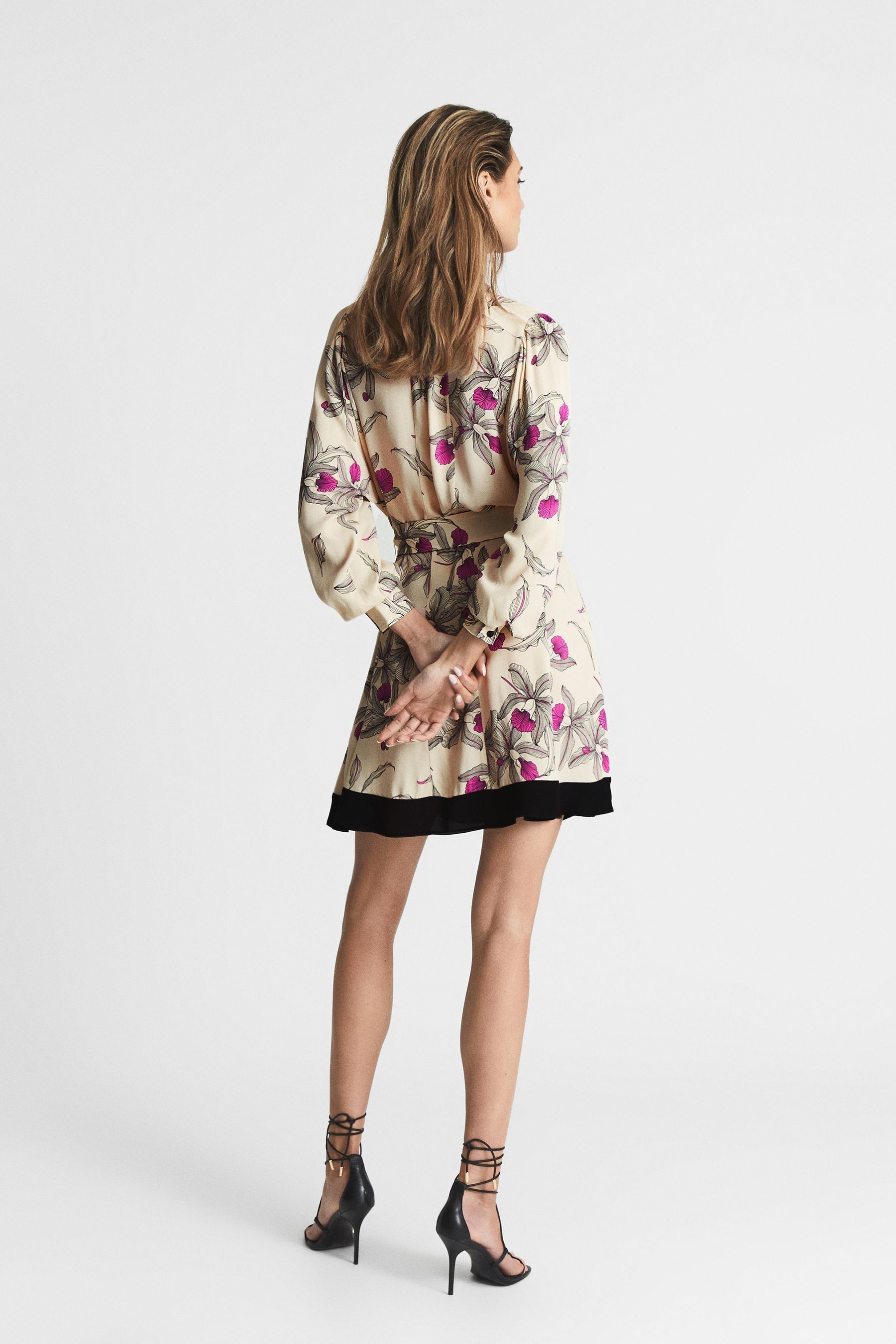 Buy Reiss Cream Zoe Orchid Print Mini Dress from the Next UK