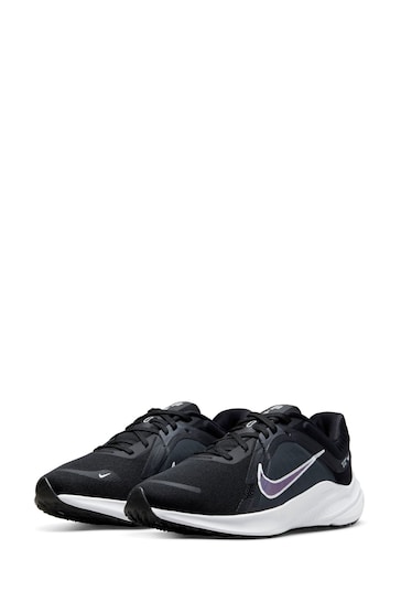 Nike Black/Purple Quest 5 Road Running Trainers