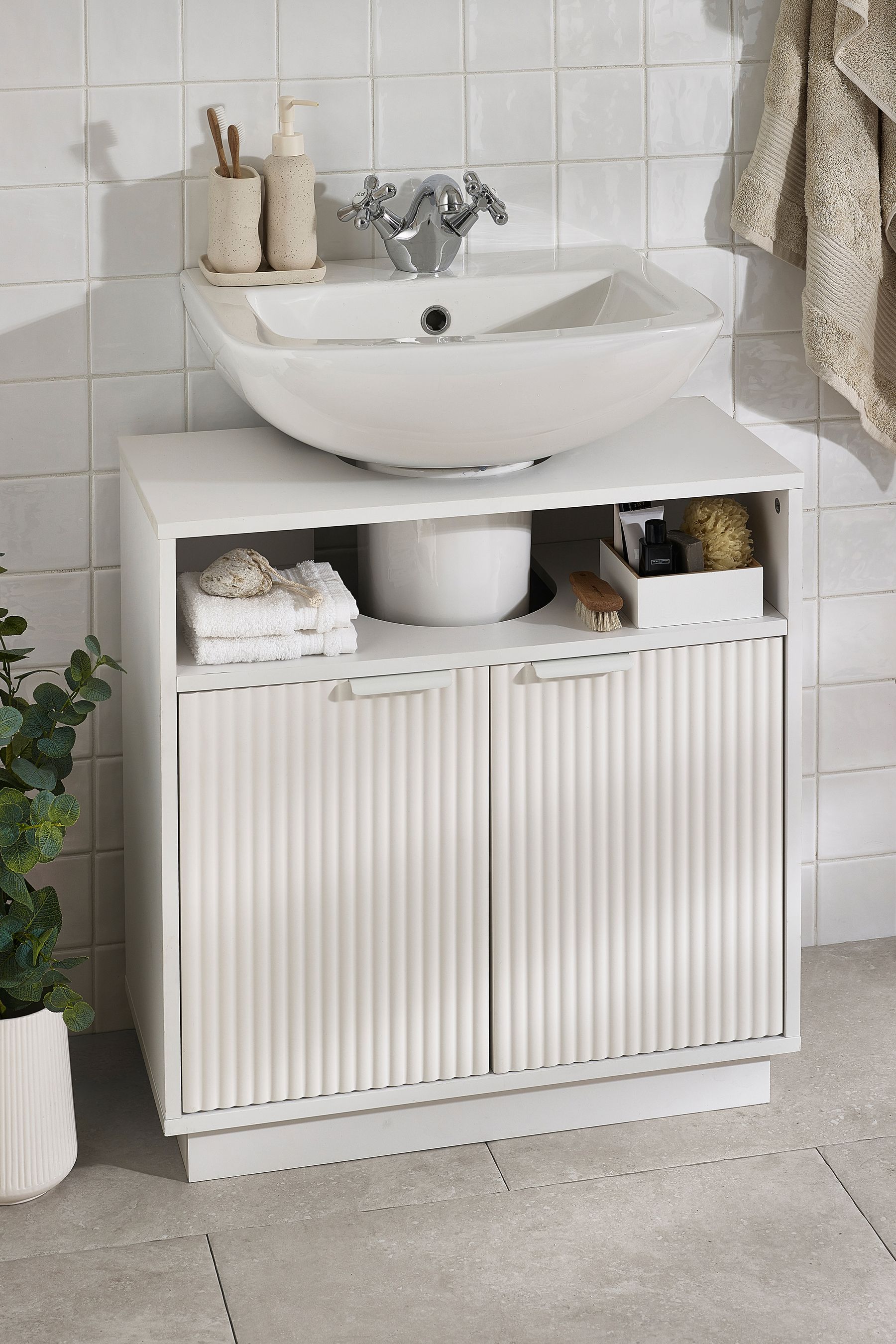 Buy White Garda Textured Under Sink Storage Unit from the Next UK