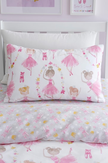 Bedlam Pink Kids Ballet Dancer Duvet Cover And Pillowcase Set