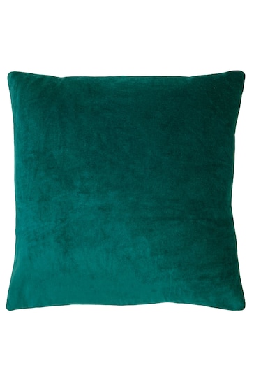 furn. Teal Blue Mangata Linear Cotton Velvet Square Cushion