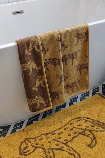 furn. Gold Leopard Cotton Towel