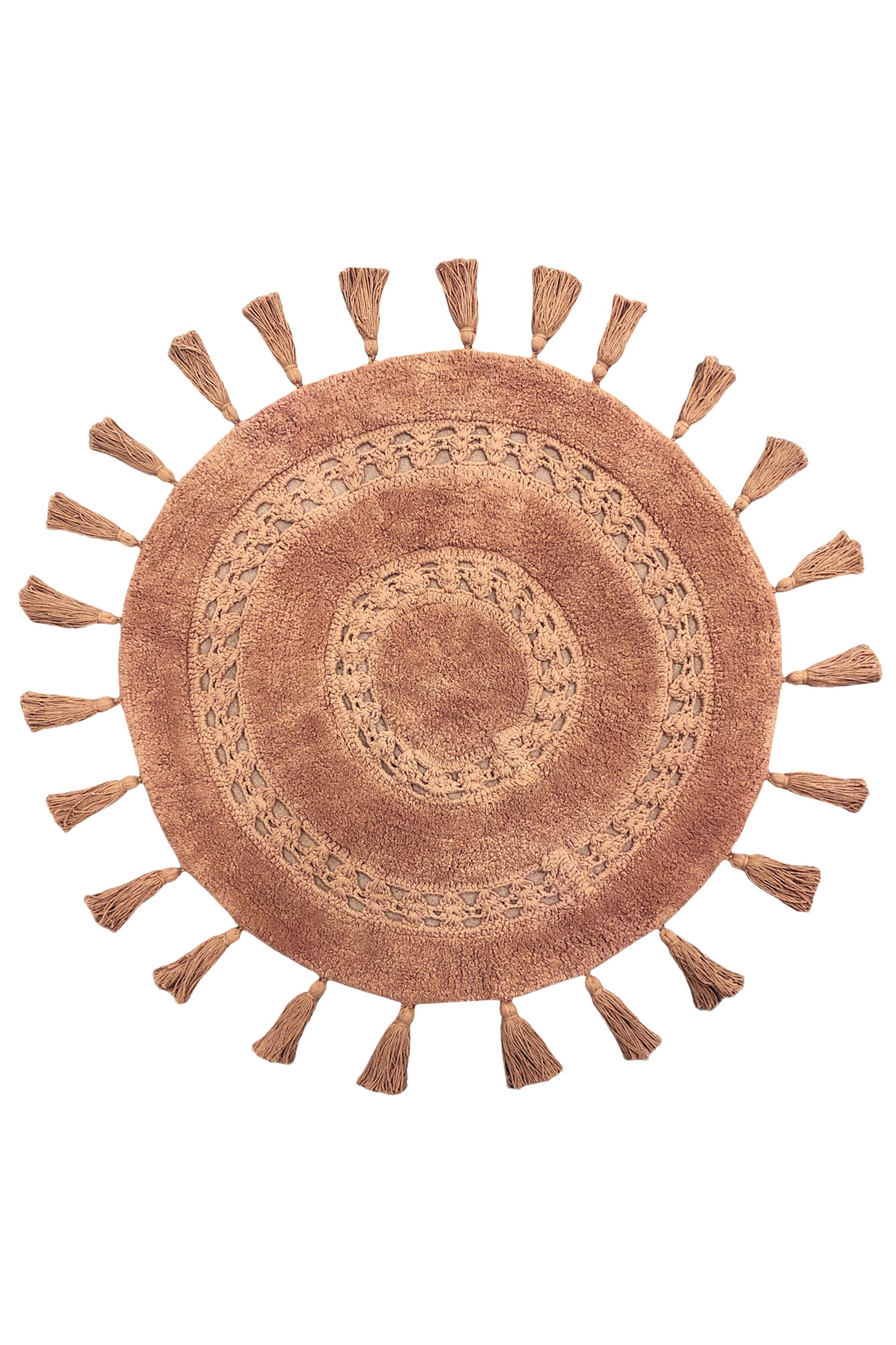 Tassel top bath mat