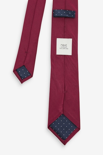 Deep Red Slim Twill Tie